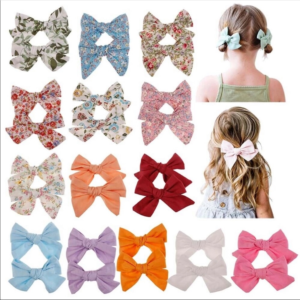 Brand New Set of 2 Peach Bows - Picture 4 of 8